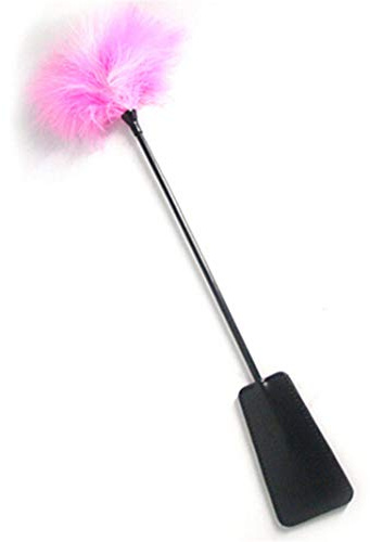chenyesun Fouet en Cuir de Sport en Cuir de Plumes Exquis PU Fouet Cravache Fessée Plaisir pour Couple (Rose)