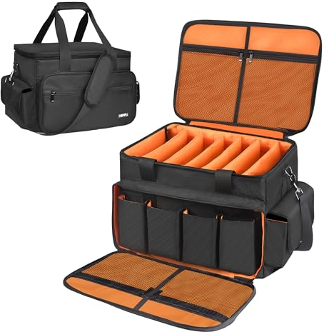 Homfu DJ High Capacity Band Equipment Bag-DJ Gig Gear Bag with Detachable Padded Bottom and Dividers,DJ Cable File Storage Organizer Bag for USB,DJ Equipment,Musicians Accessories,Travels,Sound