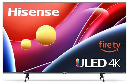 Hisense 65” Class U6 Series ULED 4K UHD Smart Fire TV (65U6HF, 2024) - QLED, Full Array Local Dimming, 600-Nit, Dolby Vision HDR 10+, HDMI 2.1, MEMC, 240 Motion Rate with VRR, Alexa Compatibility