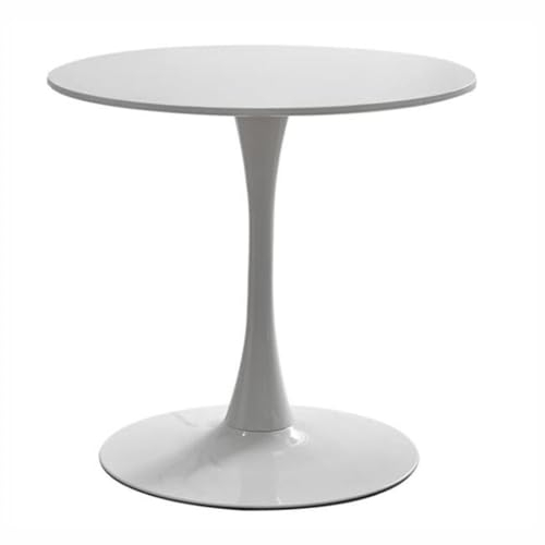 HFFAIWM Modern Runden Weißer Top-Tisch Einfach Freizeit Esstisch Nordisch Kaffetisch Milchtee Verhandeln Tisch Tulpe Balkon Kleiner Runder Und Stühle(Size:70cm,Color:Weiß)