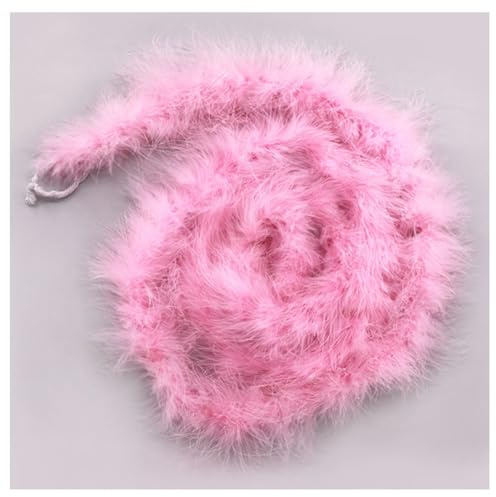 Hrlace 2 meter Marabu fjäderboa naturlig kalvhafjäder Boa fluffig marabu Boa fjäder girlang julkrans för gör-det-själv pyssel bröllop jul dans party dekorationer 16 g rosa