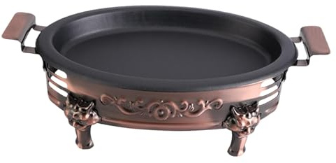 HFZKARP Chafing Dish Pan Pesce Arrostire Padella Ovale Scaldavivande Zuppa Scaldavivande Padella Pesce Grigliato con Manici for Feste Buffet Evento Famiglia, S