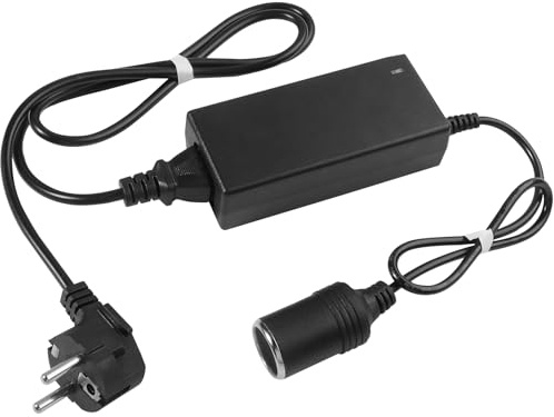 Transformador 220V a 12V Adaptador Mechero Coche a Enchufe 60W/5A | Convertidor de Corriente 220 a 12V, Adaptador de Corriente para Coche para Aspiradores, Compresores y Frigoríficos Portátiles