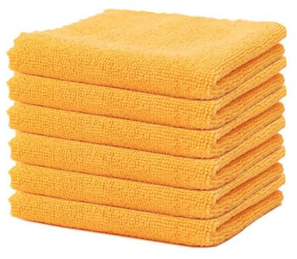 12 paños de limpieza de microfibra, trapos, 30 x 30 cm, color naranja, paños de limpieza suaves, paños de microfibra absorbentes, paños de cocina, paños de cocina, paños de cocina, paños de limpieza
