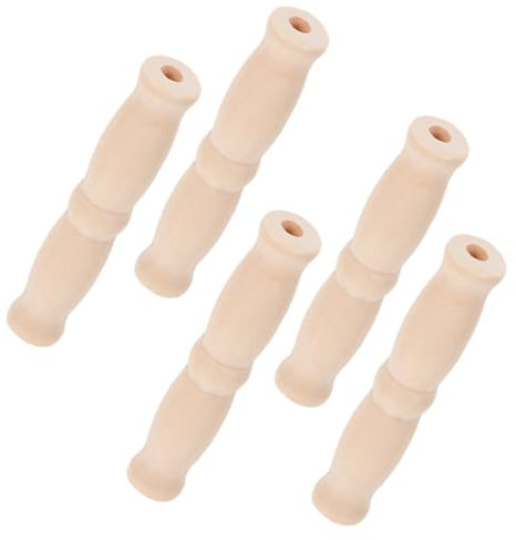 CIYODO 5pcs Wooden Bucket Handle Replacement 9cm Sturdy Wood Grip for Metal and Water Buckets Portable Carrying Handles for Outdoor Activities Family Gatherings