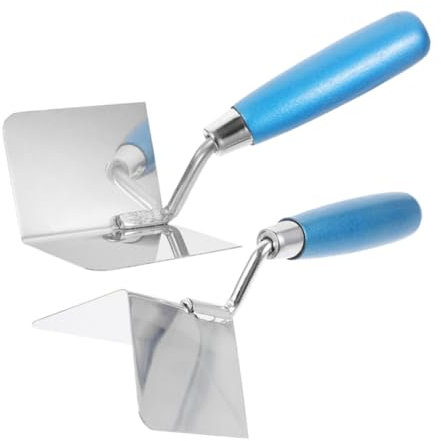 Uonlytech 2pièces Truelle Angle Ergonomique Pour Cloisons Sèches Outil De Finition Acier Inoxydable Truelle Intérieure Extérieure Pour Rénovation Et Plâtrage