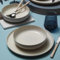 Kütahya Porselen Moderna Geschirrset 18-teilig für 6 Personen, Creme – 6× 27 cm Speiseteller, 6× 21 cm tiefe Teller, 6× 15 cm Schalen – spülmaschinenfest, modernes minimalistisches Design