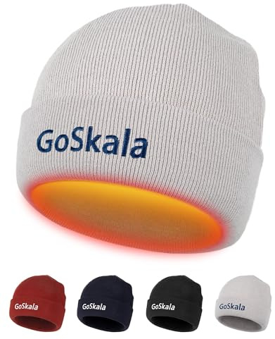 GoSkala Winter Beanie Hat for Men & Women - Thermal Cuffed Thick Anti-Static Fashion Stretchable Knit Cap Soft Mens Beanie Hats,Silver Grey,Uniform Size