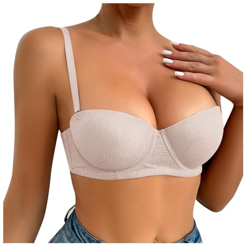 Dirndl Soutien-gorge push-up pour femme Dos nu Balconette Sexy Sous-vêtements classiques Demi-coque Corsage traditionnel Grandes tailles Soutien-gorge léger pour femme Oktoberfest, A6 beige, 95C