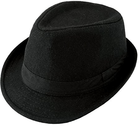 Faletony Fedora Hat Trilby Hats Cotton Blended Panama Sun Jazz Cap for Mens Womens Black