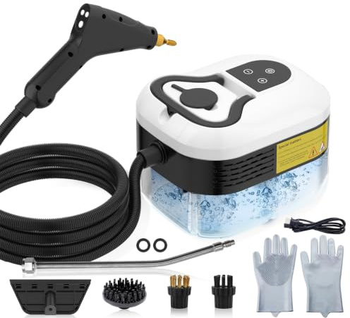 2500W Handheld Steam Cleaners, 4.5BAR Portable Steam Cleaner Handheld 6 Speeds, 1.2L Steamer Cleaning Machine High Temperature Pressurized with 11 Accessories for Kitchen Home Furniture Car Cleaning