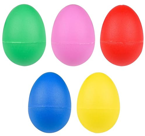 BORFUE 5Pcs Rasseleier Egg Shakers Musical Maracas Colorful Percussion Easter Basket Fillers Birthday Gifts Classroom Noise Makers