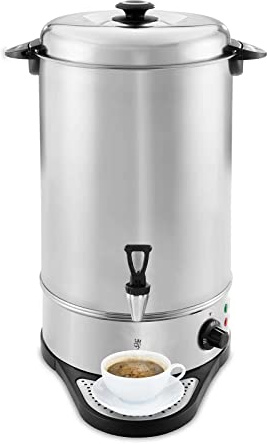 Royal Catering RCWK 20A glödvinskokare, varmdrycksautomat 20 l – 21,5 l 2200 W, droppskål i rostfritt stål, tebryggare, glöggvinskruka, varmvattendispenser, vattenkokare