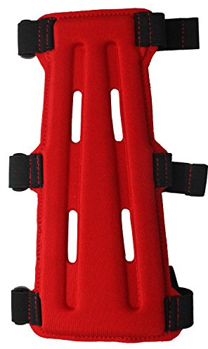 SAS 8 Armguard Archery Bow Range with 3-Strap Buckles (Red)