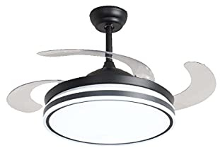 Pepeo Ganuwa med LED-belysning inklusive fjärrkontroll, har innovativ in- och utfällbara mekanism för vingarna [60 watt], svart