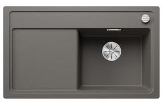 BLANCO ZENAR 45 S | Granitspüle aus SILGRANIT vulkangrau | Einbauart: Einbau von Oben | Hauptbecken links | für 45 cm breite Unterschränke | Großes Becken | Reinigungsfreundlich | [86x51x20,2 cm]