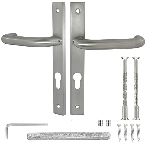 ALSTEN TECH Türgriff U-Form Türklinke 72 Türdrücker Set PZ Profilzylinder mit Langschild-Garnitur Türbeschlag aus Edelstahl Drückergarnitur für Innentüren und Außentüren Haustür satiniertes Finish