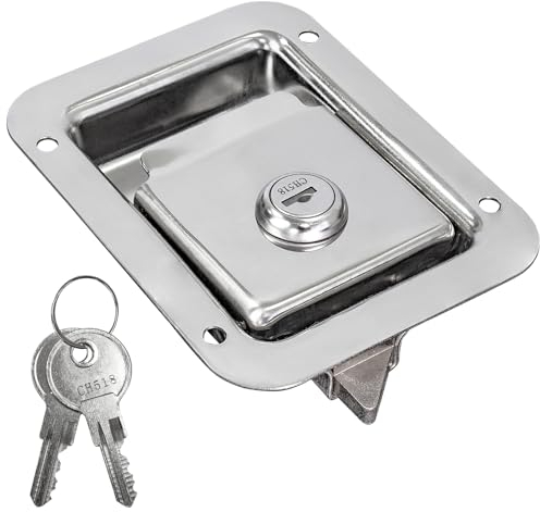 Serratura di ricambio Serratura per box camion Scatola con timone Serratura esterna Blocco della piastra di presa Fermo Serratura acciaio inossidabile Bloccabile trucky