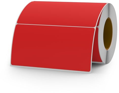 YIKIADA Etiquetas rojas de 50 x 100 mm, autoadhesivas, de vinilo, de colores, impermeables, para mudanzas, oficinas, almacenes, casas, 500 unidades