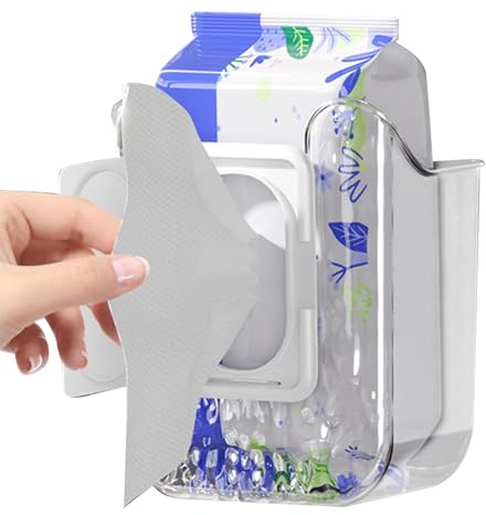 Caja de Toallitas Húmedas para Cocina, Caja de Papel Higiénico Húmedo Recargable Caja de Toallitas Húmedas Sin Perforación Dispensador de Toallitas Húmedas Caja de Almacenamiento