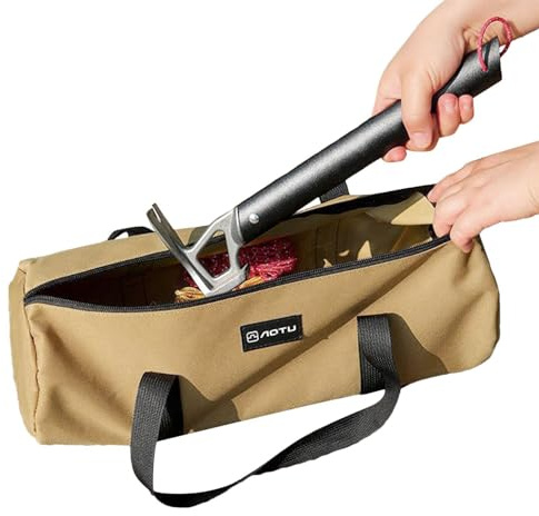 Umiocns Tent Peg Storage Bag,tent peg bag,tent bag,tent peg hammer, Double Layer Canvas Camping Tent Stakes Storage Bag,Storage Bag Heavy Duty Hammer Nail Pouch for Hiking Camping Tent Hammers