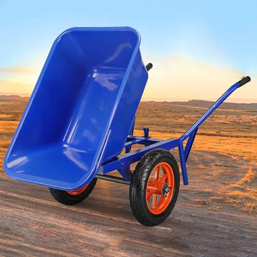 YHWKGZ Carriola, Carrello da Giardino a 2 Ruote Addensato, Acciaio, Pneumatico for Elevata Stabilità, Carrello da Spiaggia for Il Trasporto di Fango/Rifiuti/Mangime