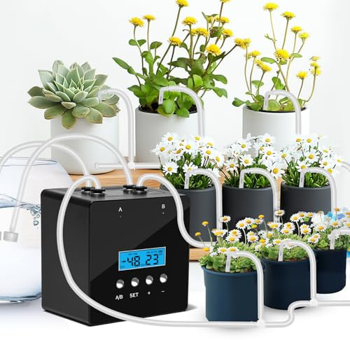 RUNWUSHENG Plant Watering Devices, 20 Potted Indoor Houseplants Support, Plant Watering Devices, Auto Drip Irrigation Kit Programmable Water Timer