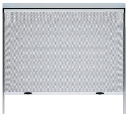 Amig - Mosquitera Enrollable para Ventanas - Aluminio Blanco y Malla de Fibra de Vidrio Gris - Fácil de Instalar - Protección contra Insectos - 140 x 140 cm - Resistente y Transpirable