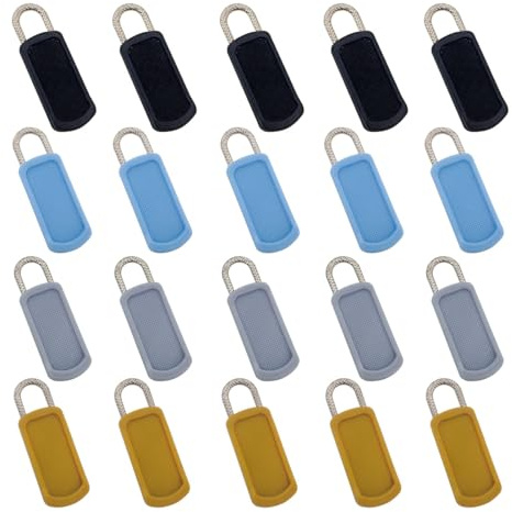 VAEIORP 20 Pezzi Parti di Ricambio per Cerniere, Tiretti in Metallo Rimovibili, Kit di Riparazione e Sostituzione della Testa della Cerniera, per Valigie, Bagagli, Vestiti, Jeans, Borse