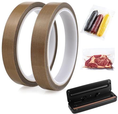2 Stück Teflonband,Hitzebeständiges Klebeband,Teflonband Gewindedichtband,Teflon Band,Hochtemperaturband,Ptfe Band Für Handversiegelung Impulsversiegelung,Hitzebeständig Bis 260°C(15 Mm X 10 M)