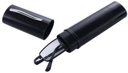 Folding Reading Glasses Anti Blue Light Glass, Compact Readers Portable Pocket Glasse With Pen Tube Case(black-+250)