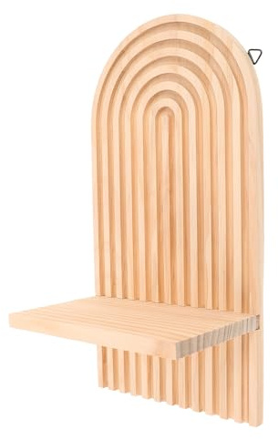 SHINEOFI Portavelas de Pared de Madera Rústica Soporte Mural para Candelabros Diseño Vintage para Sala de Estar Decoración Bohemia y Ahorro de Espacio Acabado Natural
