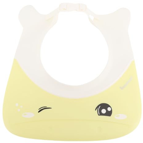 Naroote Gorro de Ducha para Niños, Gorro de Baño de bebé Antideslizante Ajustable para Lavar el Cabello de Niños Pequeños, con Protección para los Ojos de Aspecto Adorable (YELLOW)