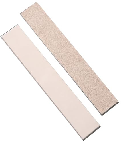SHARPAL 2 läderstropp-plattor, 1x6/150x25 mm | Mocka och slätt läder, vegetabiliskt garvat äkta nötläder, för borttagning av råegg och mikroråegg