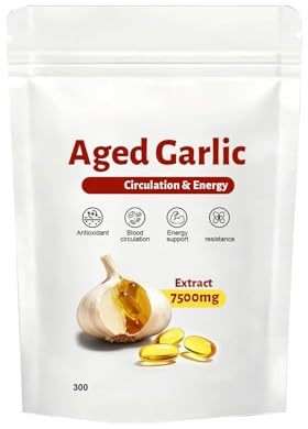 Åldrad vitlöksextrakt 7500mg - Hjärt- och immunstöd -Icke-GMO, glutenfri-300 count,1Pcs