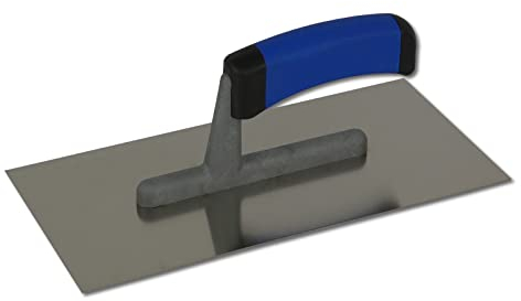 DEWEPRO® Glättekelle, Traufel mit Edelstahlblatt 270x130 mm - Glätter mit 2-K Griff - Glättkelle, Glattkelle, Aufziehglätter zum Verputzen