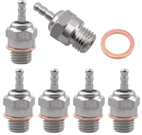 6PCS Hobbypark 70117 Glow Plug #4 N4 Spark Medium Hot Nitro Engine Parts for Traxxas Redcat HPI HSP 1/8 1/10 RC Car Truck Buggy