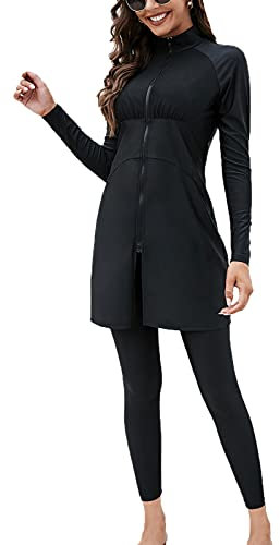 oneforus Modest Muslim Bademode Frauen 3 Stück Set Muslimischen Badeanzug Islamischer Badeanzug Volle Abdeckung Surfen Burkini Beachwear