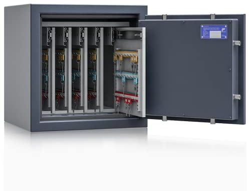 Secureo SafeHero Schlüsseltresor/Schlüsselsafe für 280 Schlüssel Osprey Key 3 | Klasse 1 EN 1143-1 | Doppelbart-Doppelbartschloss | 5 ausziehbare Wände | 500x500x420 mm (HxBxT) | 88 kg
