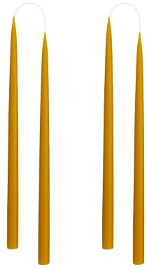 Kunstindustrien® Tapered Candles, Made in Denmark, 42 Colours Available, Dripless & Smokeless Dinner Candles, Solid Candles Long Burning 15 Hours, Unscented Candle Gift Set, 4pcs. 2.2 x 35cm (Honey)