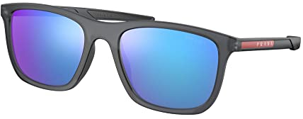 Prada Herren 13C08R Sonnenbrille, Black Rubber/Light Green Blue, Einheitsgröße (Herstellergröße: 65)
