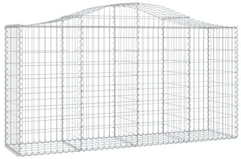 vidaXL Panier de Gabions Arqué Cage à Gabion Mur de Gabion Panier à Pierre Gabion pour Pierre Jardin Patio Extérieur 200x50x100/120 cm Fer Galvanisé