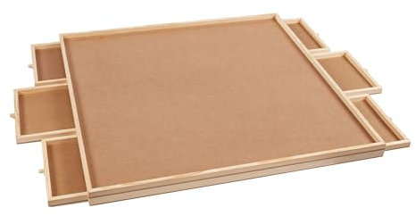 genialo Puzzletisch Premium für 1500 Puzzleteile, 6 ausziehbare Schubladen, Puzzlebrett Puzzleboard Puzzle-Unterlage, 80x83x4,5 cm, Kiefernholz, braun