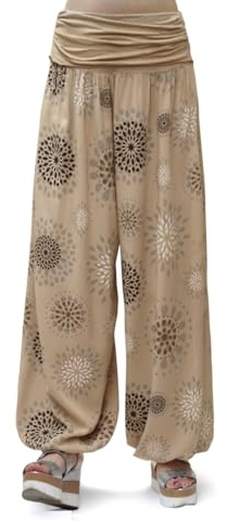 Glamexx24 Pantalón Harems para Mujer - Pantalón Aladino Ligero Hinchado, Saruel, Yoga, Bombacho, Informal de Verano