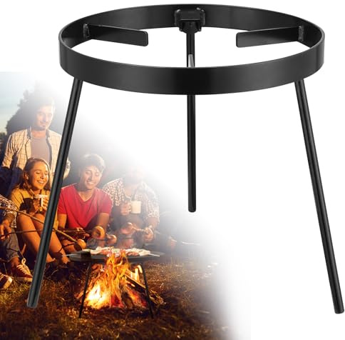 Campfire Tripod for Cooking - Campfire Cooking Equipment, Outdoor Fire Pit Stand, Portable Cast Iron Open Camping Tripod cookware for Dutch Oven,Grill,Lodge,firepit