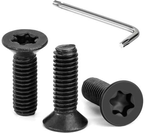 Tunejoy Viti a Testa Svasata M6 x 20 mm Vite Torx Nero Bullone a Macchina in Acciaio Inox A2 V2A Viti a Testa Piatta con Chiavi a T30 Filettatura Completa 30 pezzi