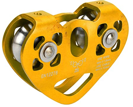 Poulie de Tyrolienne Double Clim Poulie de Transport A¨¦rien en Forme de C?ur pour T¨¦l¨¦ph¨¦rique Panoramique Gold Bea la Poulie Clim pour une Utilisation Efficace de la rotation. B