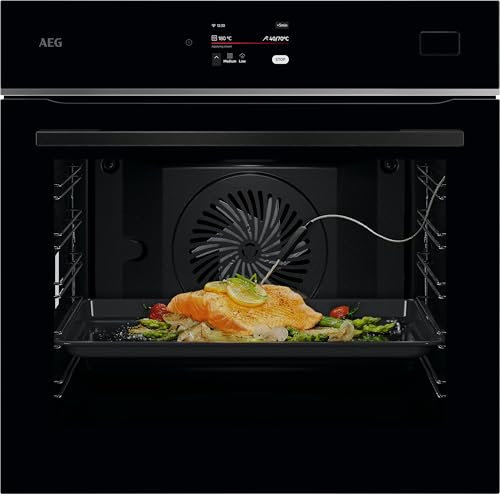 AEG Wifi Einbau-Dampfbackofen, Multidampfgarer, Serie 8 Touch-Swipe-Display mit Schritt für Schritt assistiertem Kochen, Made in Germany, 100% Auto-Dampf, App-Rezepte, TB8SB72WAB