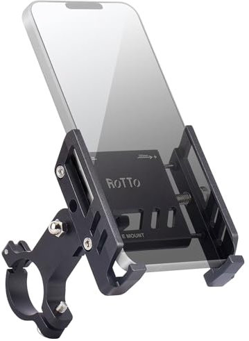 ROTTO Bike Phone Holder Mobile Mount for Bicycle Motorbike 360°Rotation Aluminum Alloy Universal Fit