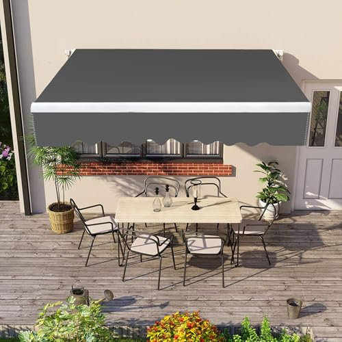 Replacement Awning Fabric, with Valance, Water-Repellent Durable, With Uv Protection, Made of Oxford cloth, Shade Canvas, for Outdoor Deck Balcony Yard Shop,004,(8.2x6.5ft) 2.5x2m